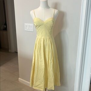 White House Black Market Yellow Midi Dress